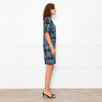 Missoni Blue Sparkle Knit Shift Dress With Added Ruffle On Sleeves