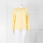 Second Female Yellow White Stripe Frill Cuff Blouse