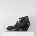 Givenchy Black Silver Stud Western Ankle Boots