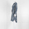 Mih Blue Cream Tie Dye Print Silk Shirt Dress