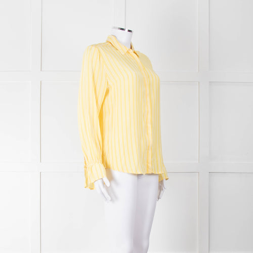 Second Female Yellow White Stripe Frill Cuff Blouse