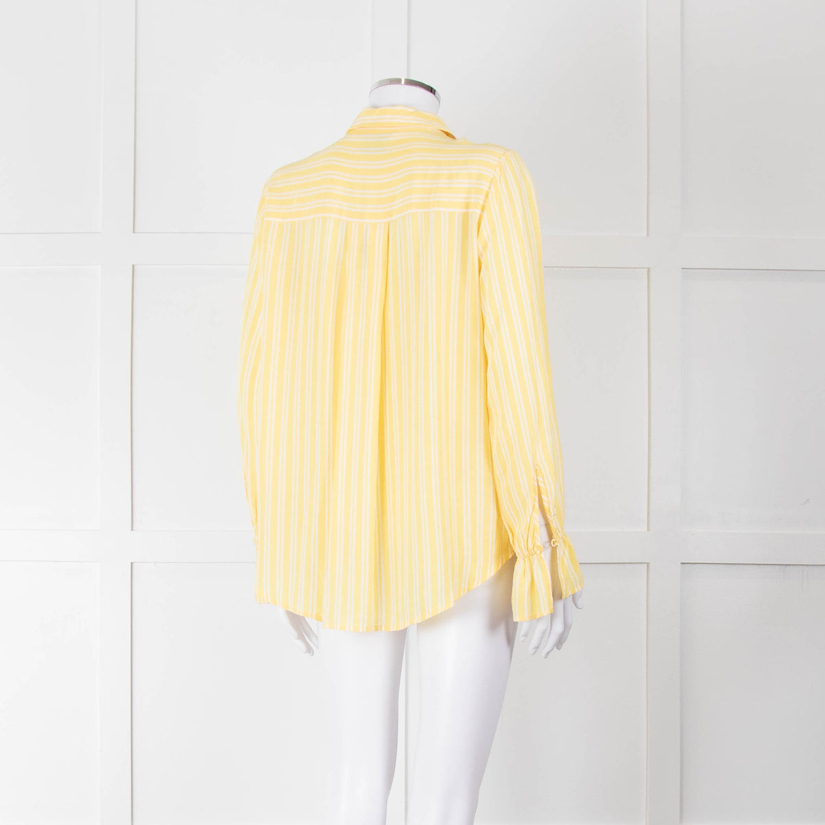 Second Female Yellow White Stripe Frill Cuff Blouse