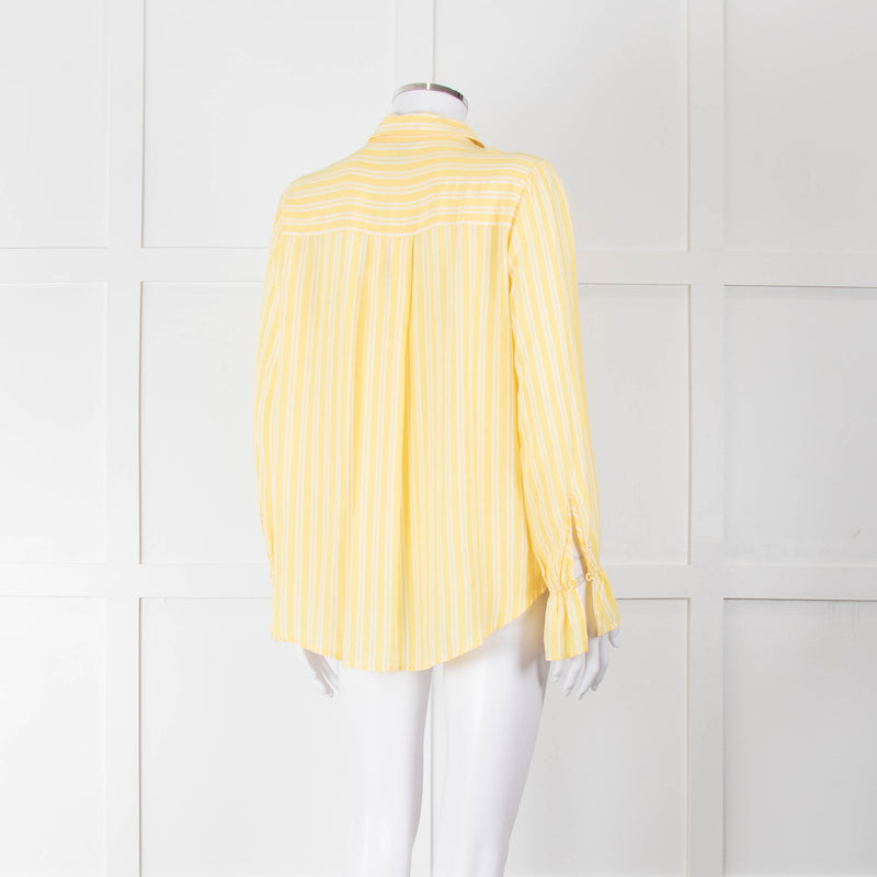 Second Female Yellow White Stripe Frill Cuff Blouse