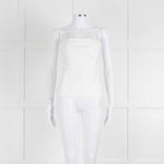 Frame White Cotton Sleeveless Low Back Top