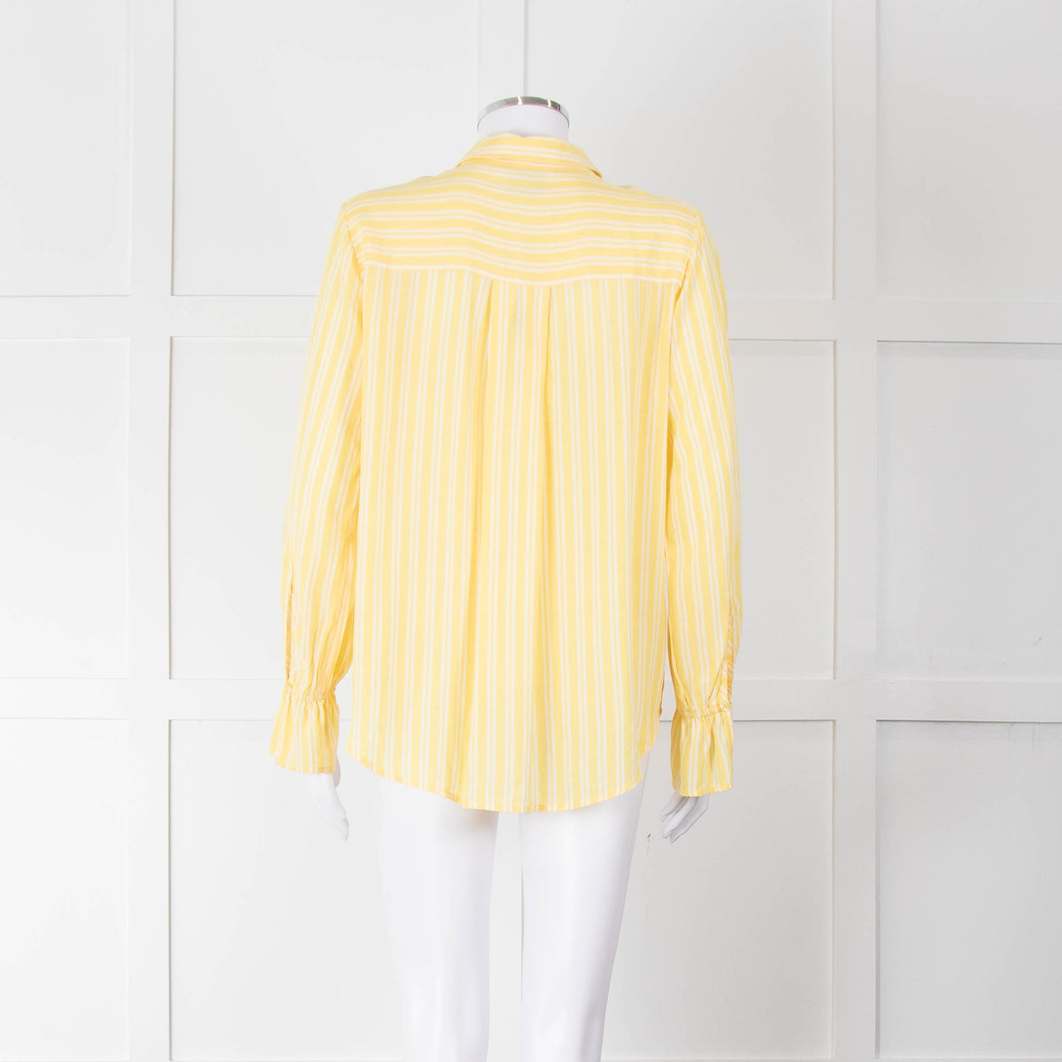 Second Female Yellow White Stripe Frill Cuff Blouse