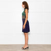 Missoni Purple Green Wave Patterned Knit Skater Dress With High Neck