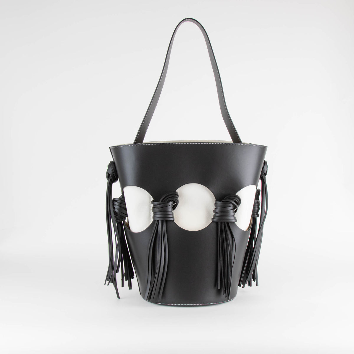 NEOUS Venus Bucket Bag With Contrast Stitching In Black