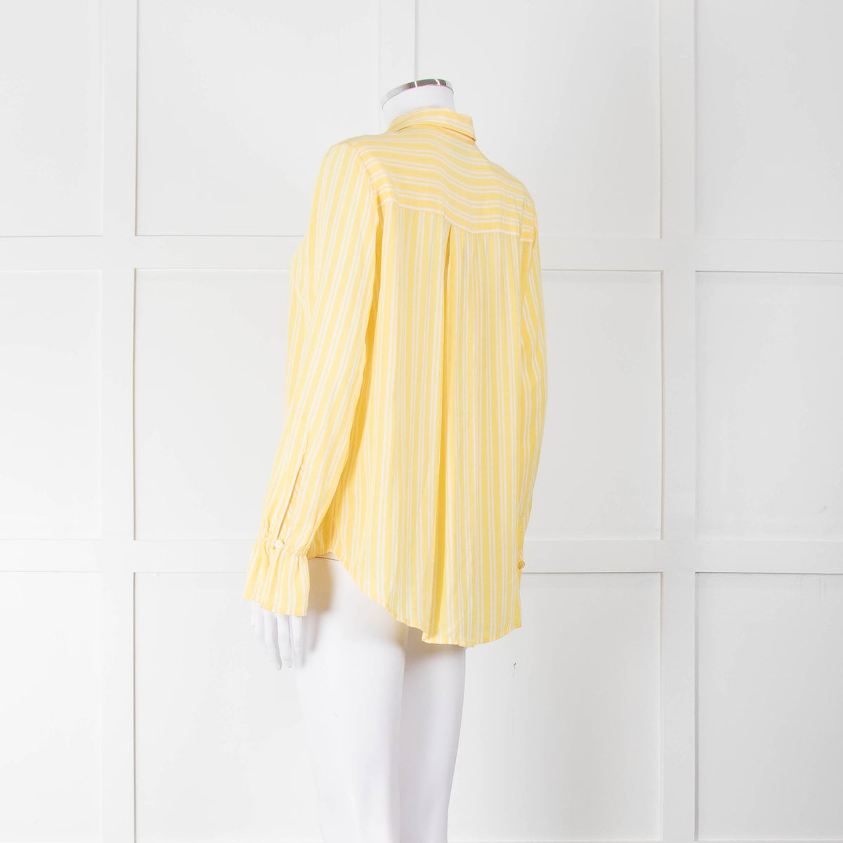 Second Female Yellow White Stripe Frill Cuff Blouse