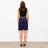 Missoni Purple Green Wave Patterned Knit Skater Dress With High Neck