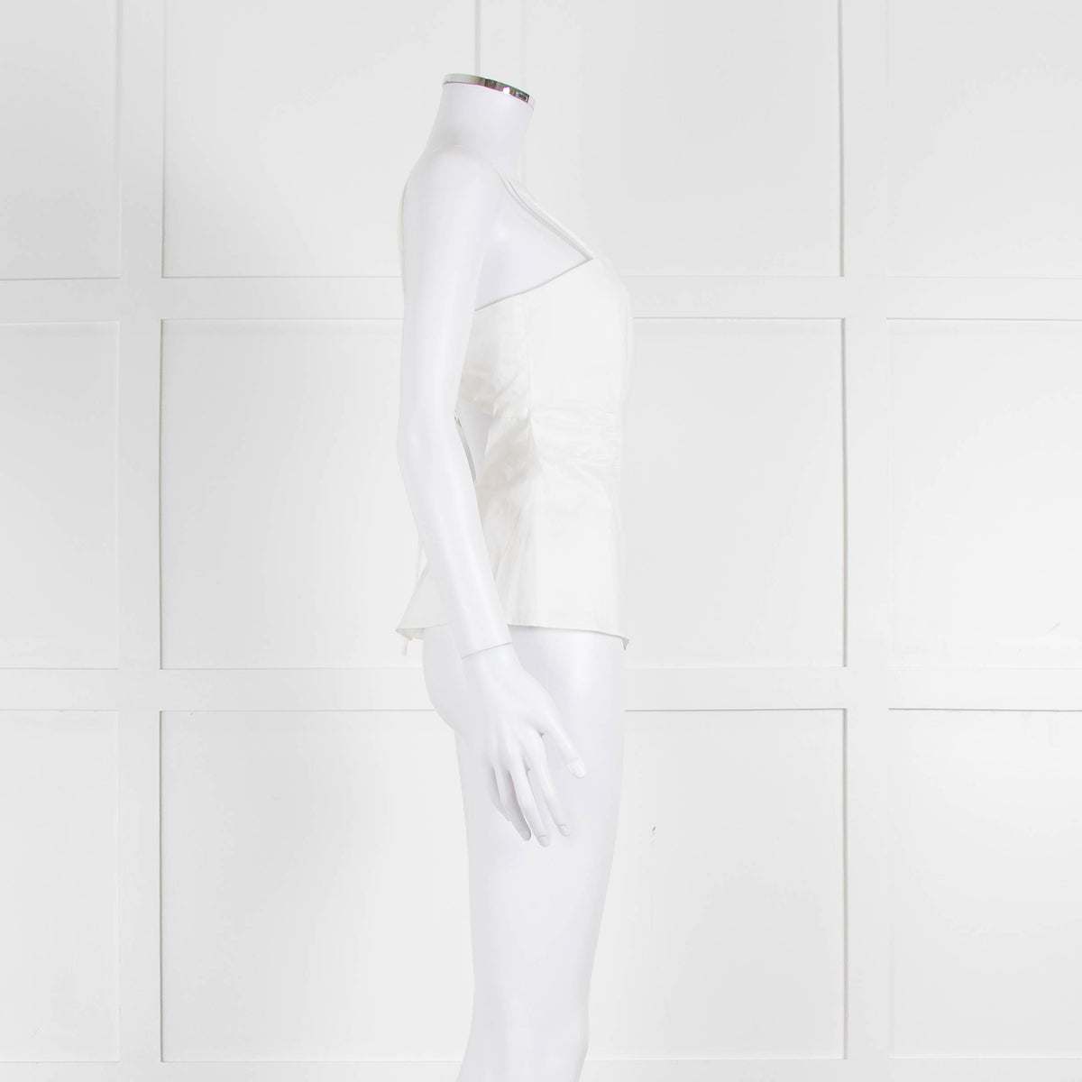 Frame White Cotton Sleeveless Low Back Top