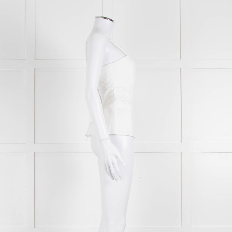 Frame White Cotton Sleeveless Low Back Top