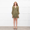 Zimmermann Green Metallic Silk Blend Mini Wrap Dress