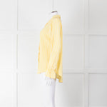 Second Female Yellow White Stripe Frill Cuff Blouse