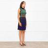 Missoni Purple Green Wave Patterned Knit Skater Dress With High Neck