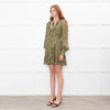 Zimmermann Green Metallic Silk Blend Mini Wrap Dress