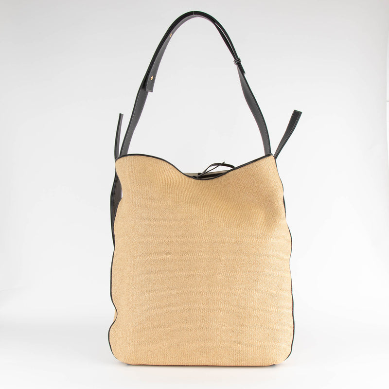 NEOUS Saturn Raffia Tote With Black Trim