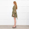 Zimmermann Green Metallic Silk Blend Mini Wrap Dress