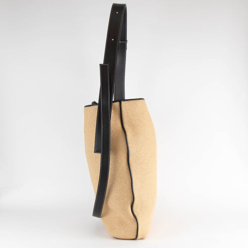 NEOUS Saturn Raffia Tote With Black Trim