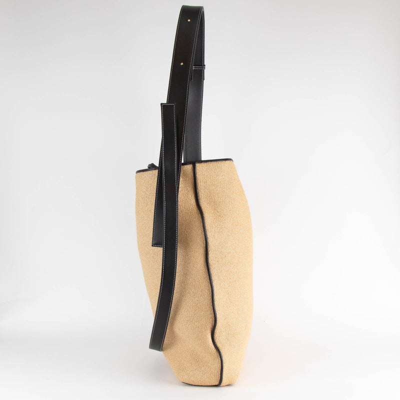 NEOUS Saturn Raffia Tote With Black Trim