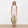 Lenny Niemeyer White Halterneck Maxi Dress with Floral Hem