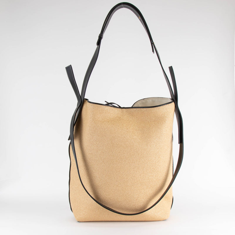 NEOUS Saturn Raffia Tote With Black Trim