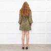 Zimmermann Green Metallic Silk Blend Mini Wrap Dress