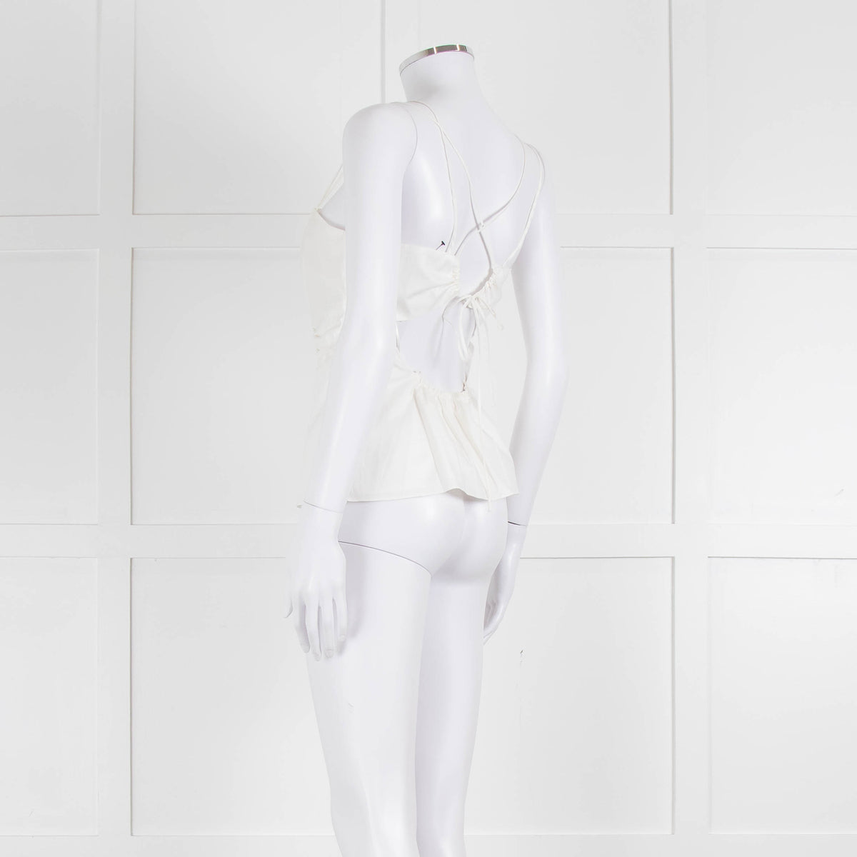 Frame White Cotton Sleeveless Low Back Top