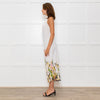 Lenny Niemeyer White Halterneck Maxi Dress with Floral Hem