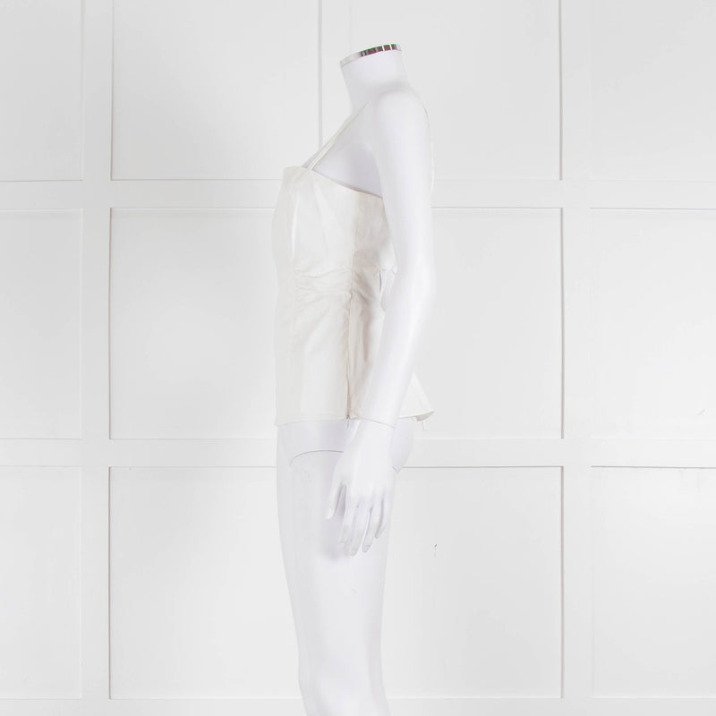 Frame White Cotton Sleeveless Low Back Top
