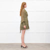 Zimmermann Green Metallic Silk Blend Mini Wrap Dress