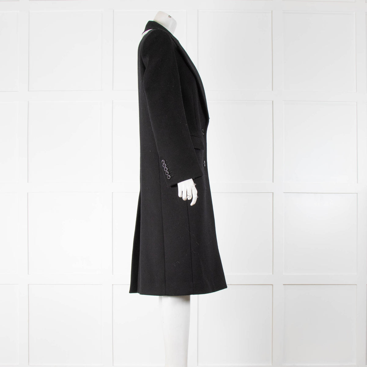 Joseph Black Fitted Wool Coat