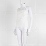 Frame White Cotton Sleeveless Low Back Top