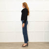 Zadig & Voltaire Black White Fleck Leather Trim Zip Up Jacket