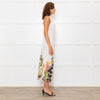 Lenny Niemeyer White Halterneck Maxi Dress with Floral Hem
