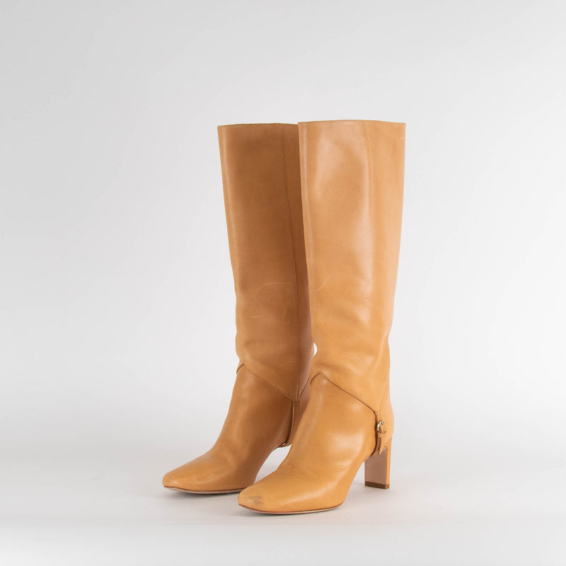 Reformation Gaelle Pale Tan Knee High Boots