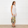 Lenny Niemeyer White Halterneck Maxi Dress with Floral Hem