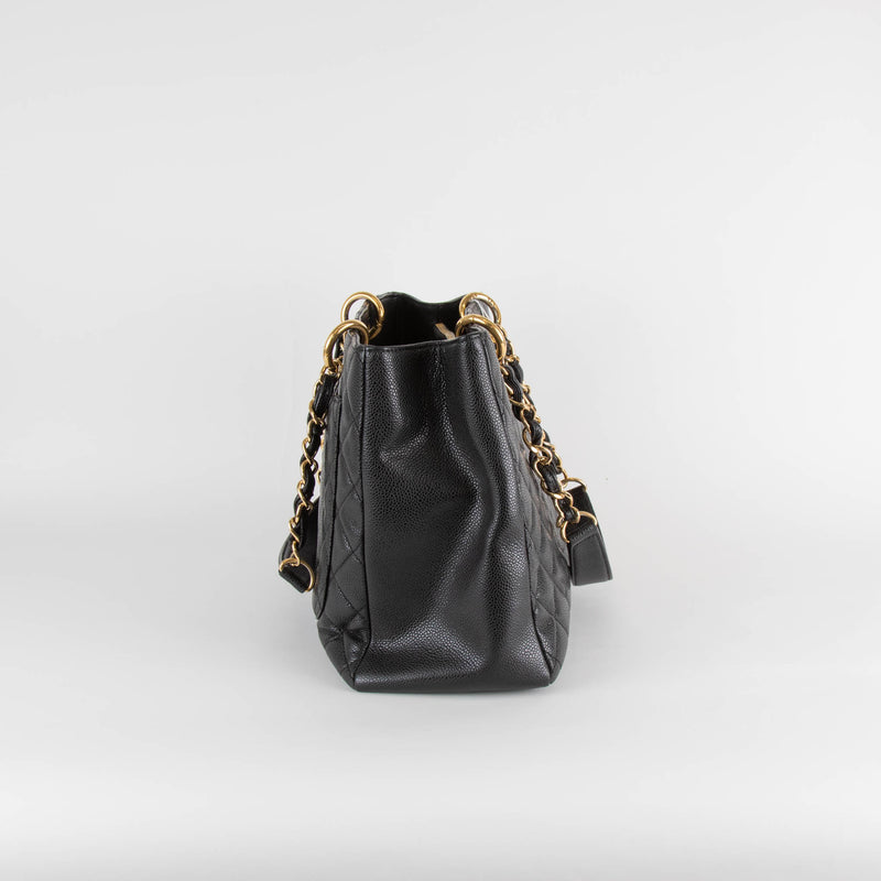 Chanel Black Caviar Leather Grand Shopping Tote Bag