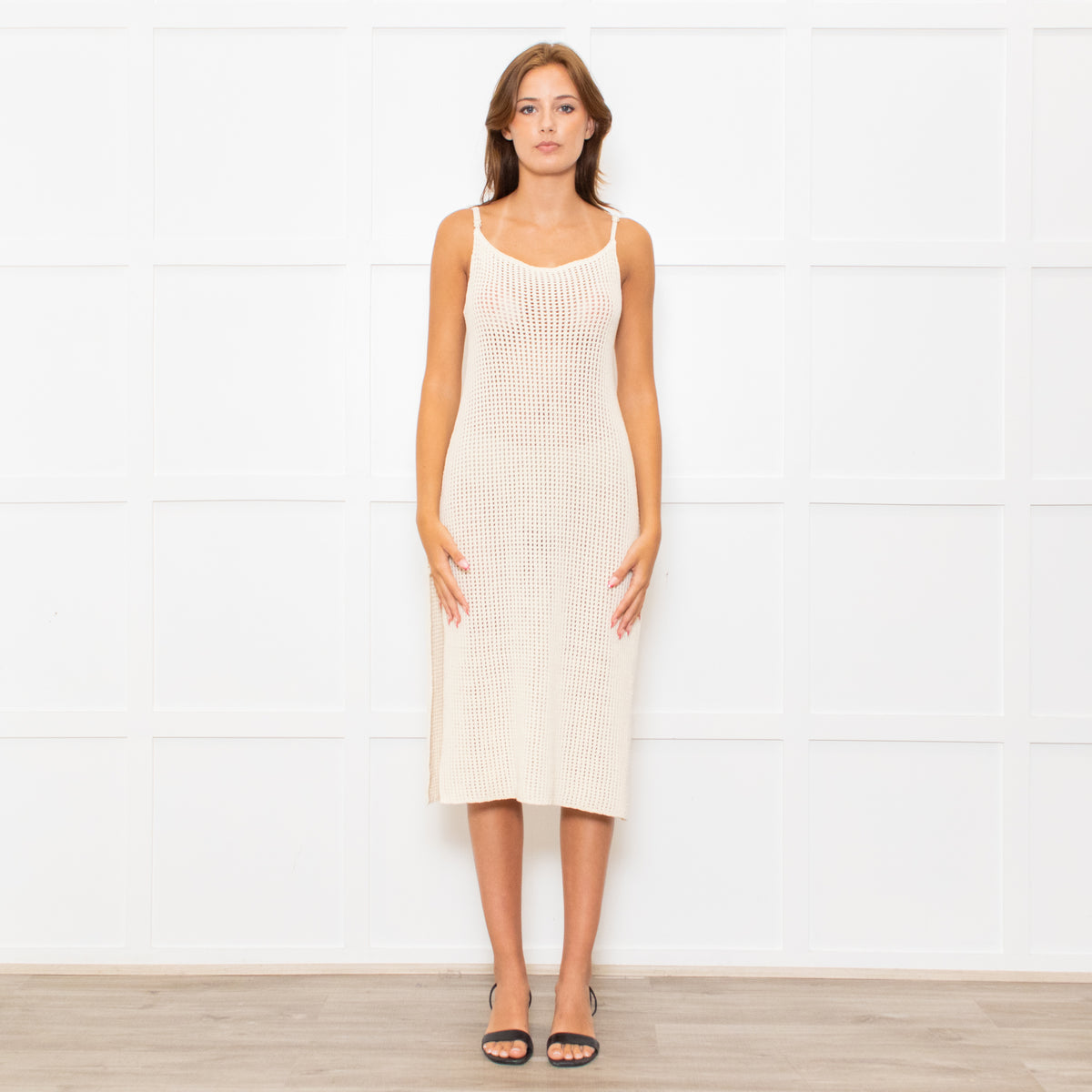 Zulu & Zephyr Cream Crochet Strappy Dress