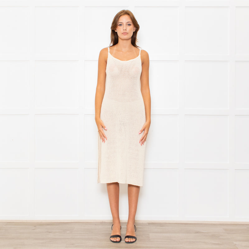 Zulu & Zephyr Cream Crochet Strappy Dress