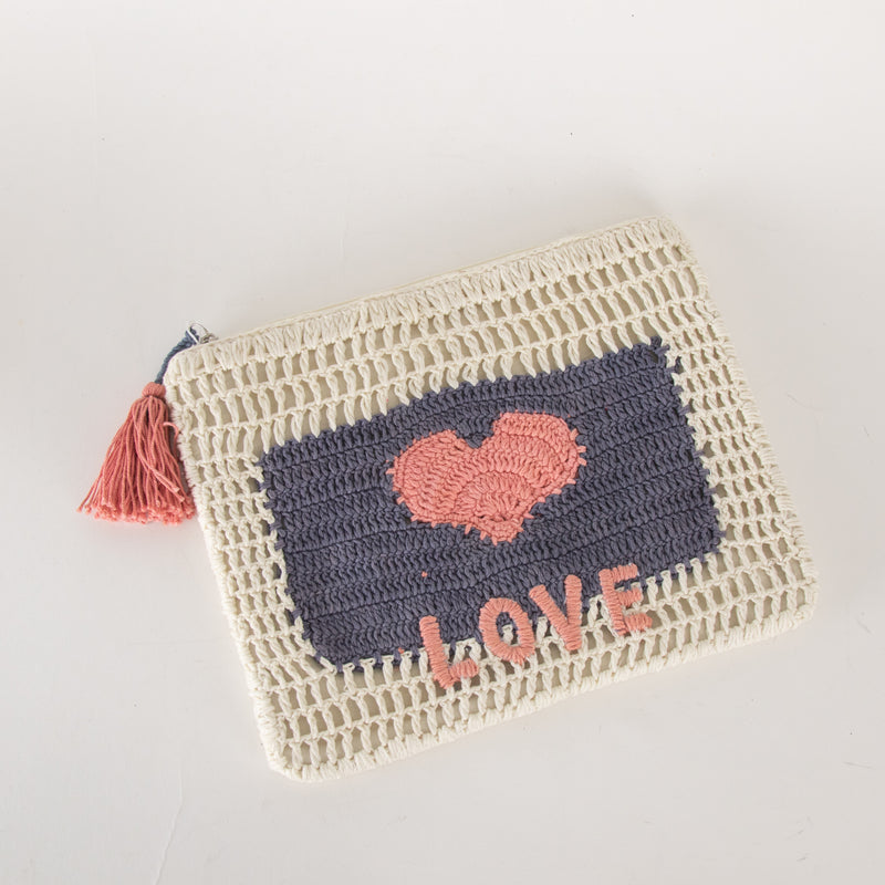 Mabe Neve 'Love' Crochet Pouch
