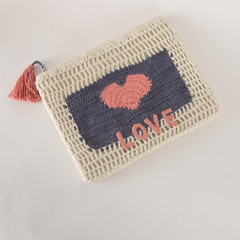 Mabe Neve 'Love' Crochet Pouch