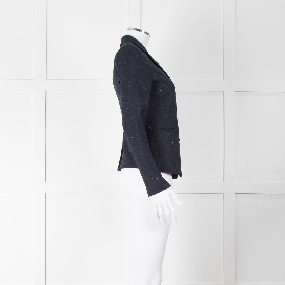 Hope Navy Blue White Flex Single Breasted Jacket