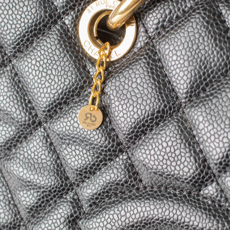 Chanel Black Caviar Leather Grand Shopping Tote Bag