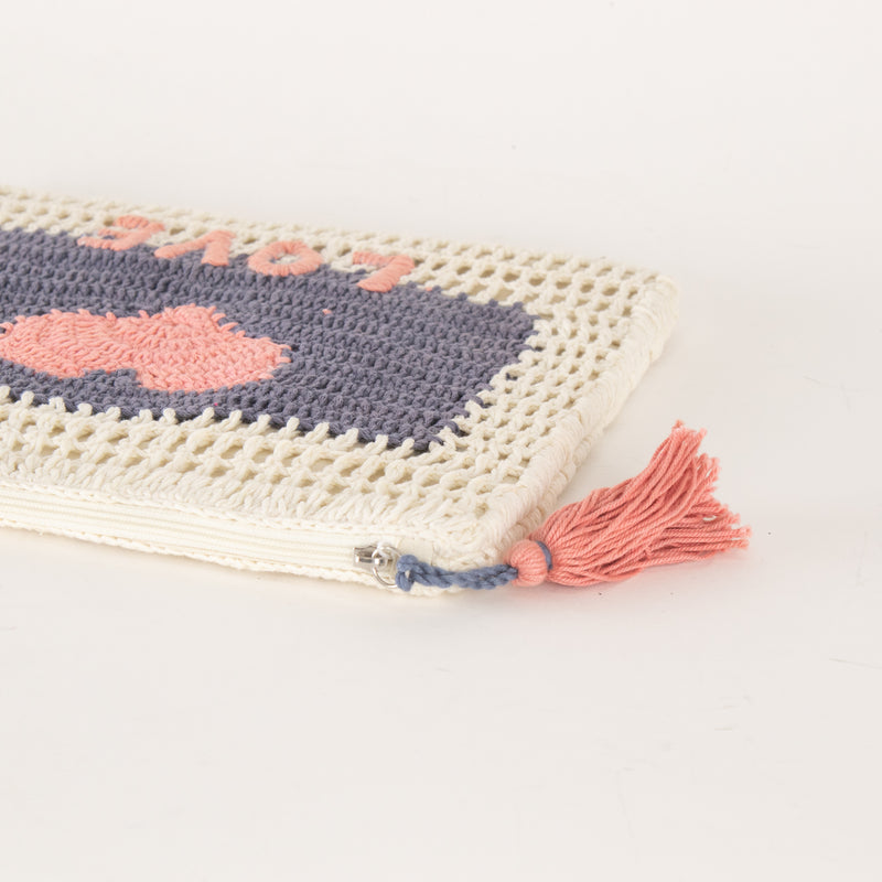 Mabe Neve 'Love' Crochet Pouch