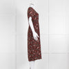 Burberry Brit Brown Rust Floral Short Sleeve Midi Dress