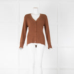 Kate Sylvester Brown Metallic Ribbed Cardigan