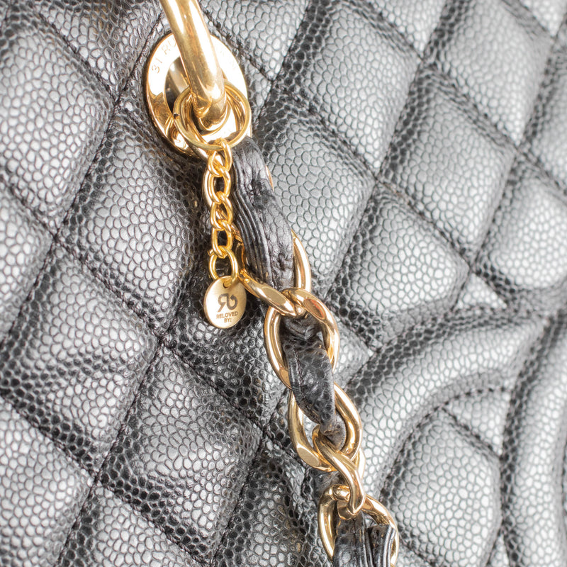 Chanel Black Caviar Leather Grand Shopping Tote Bag