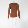 Kate Sylvester Brown Metallic Ribbed Cardigan