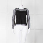 Rag & Bone Black Dot Net Sheer Top With Slip