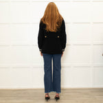 Me + Em Black Cream Trim Zip Up Long Jacket